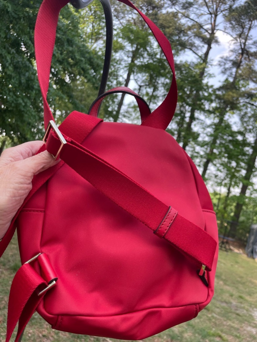 kate spade Red Nylon Mini Backpack with Gold Hardware - Picture 12 of 14